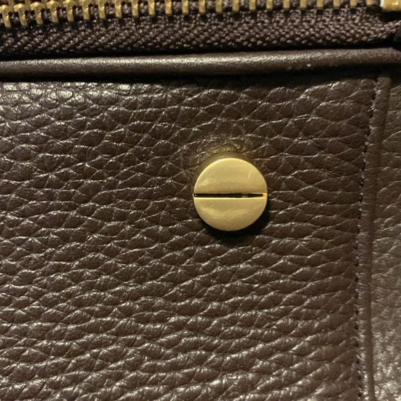 NWOT genuine leather brown pebbles Alexis Hudson Handbag gold toned hardware - Picture 9 of 16